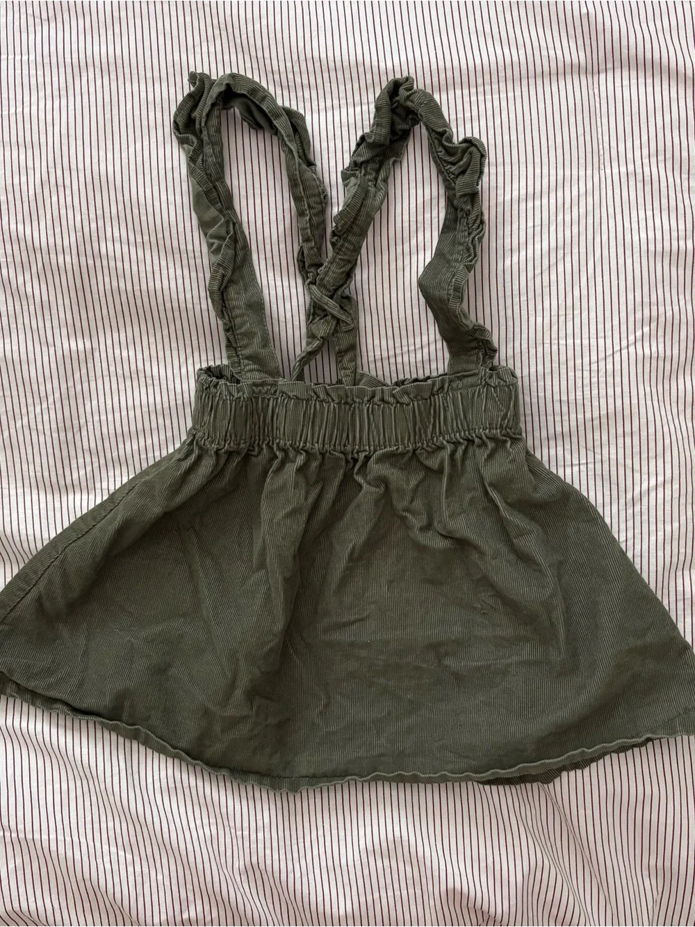 Olive Green Toddler Overall Skirt
